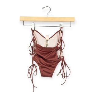 NWT HAH Hot As Hell Sienna Strappy High Rise Bikini Swim Bottom Size S